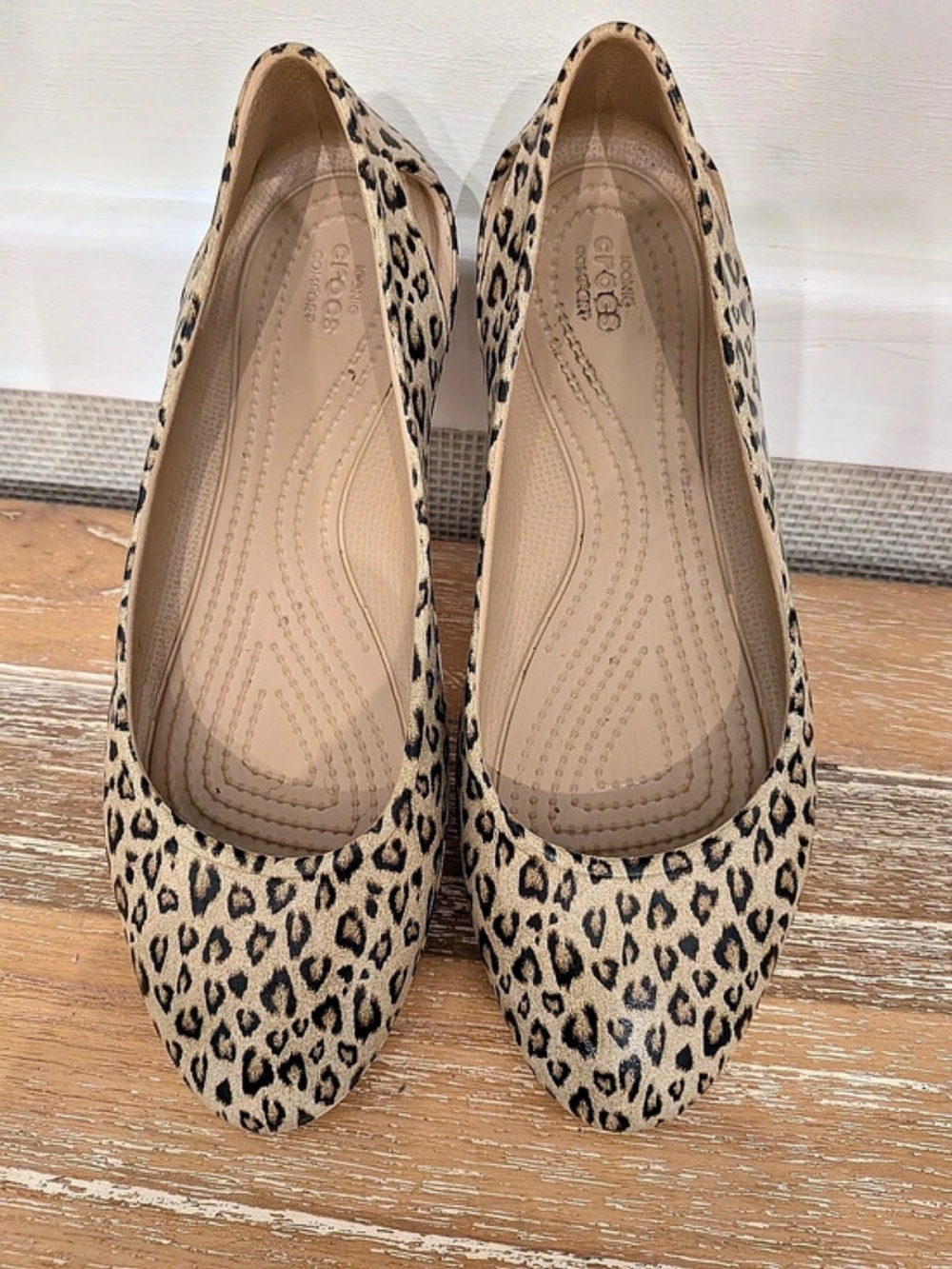 Crocs Classic Animal Ballet Flat Leopard Print Brown & Black US 9 Womans